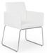 Fauteuil en acier et en simili cuir blanc Sixty - Lot de 2 - Photo n°1