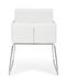 Fauteuil en acier et en simili cuir blanc Sixty - Lot de 2 - Photo n°7