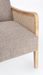 Fauteuil en bois de pin et rotin assise tissu gris Denvar 68 cm - Photo n°6