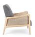 Fauteuil en bois de pin et rotin assise tissu gris foncé Denvar 68 cm - Photo n°2