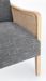 Fauteuil en bois de pin et rotin assise tissu gris foncé Denvar 68 cm - Photo n°4