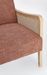 Fauteuil en bois de pin et rotin assise tissu orange cider Denvar 68 cm - Photo n°6