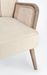 Fauteuil en bois naturel et rotin assise velours beige clair Rucha 64 cm - Photo n°6