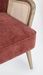 Fauteuil en bois naturel et rotin assise velours rouge brique Rucha 64 cm - Photo n°6