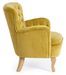 Fauteuil en coton jaune et pieds en bois naturel Oria - Photo n°3