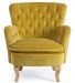 Fauteuil en coton jaune et pieds en bois naturel Oria - Photo n°2