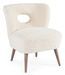 Fauteuil en polyester effet laine blanc Tina - Photo n°1