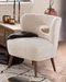 Fauteuil en polyester effet laine blanc Tina - Photo n°2