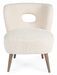 Fauteuil en polyester effet laine blanc Tina - Photo n°3