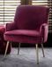 Fauteuil en polyester effet velours rose Natan - Photo n°2