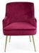 Fauteuil en polyester effet velours rose Natan - Photo n°3