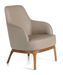 Fauteuil en similicuir beige et pieds en bois d frêne Agathe - Photo n°1