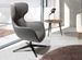 Fauteuil en tissu et cuir gris pieds en acier Manon - Photo n°2