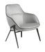 Fauteuil en tissu gris clair et pieds en acier noir Gaspard - Photo n°1