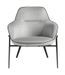 Fauteuil en tissu gris clair et pieds en acier noir Gaspard - Photo n°3