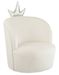 Fauteuil enfant couronne velours blanc Doria - Photo n°1