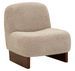 Fauteuil enveloppant en tissu effet bouclé Japandi - Photo n°1