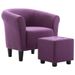 Fauteuil et tabouret Violet Tissu - Photo n°1