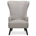 Fauteuil haut scandinave tissu beige Charles - Photo n°1