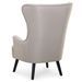 Fauteuil haut scandinave tissu beige Charles - Photo n°3