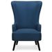 Fauteuil haut scandinave tissu bleu Charles - Photo n°1