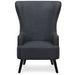 Fauteuil haut scandinave tissu gris foncé Charles - Photo n°2