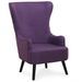Fauteuil haut scandinave tissu violet Charles - Photo n°1