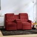 Fauteuil inclinable avec porte-gobelet 2 places Bordeaux Tissu 3 - Photo n°1