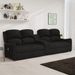 Fauteuil inclinable avec porte-gobelets 4 places Noir Tissu 3 - Photo n°1