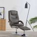 Fauteuil inclinable avec repose-pied Gris Similicuir 4 - Photo n°1