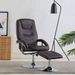 Fauteuil inclinable avec repose-pied Marron Similicuir 4 - Photo n°1