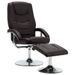 Fauteuil inclinable avec repose-pied Marron Similicuir 4 - Photo n°2