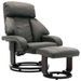 Fauteuil inclinable avec repose pieds simili cuir gris Panky - Photo n°1