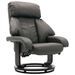 Fauteuil inclinable avec repose pieds simili cuir gris Panky - Photo n°2