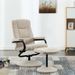 Fauteuil inclinable avec repose pieds tissu beige Konfor - Photo n°4