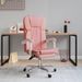 Fauteuil inclinable de bureau Rose Similicuir - Photo n°1