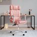 Fauteuil inclinable de bureau Rose Similicuir - Photo n°1