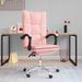 Fauteuil inclinable de bureau Rose Similicuir - Photo n°1