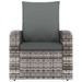 Fauteuil inclinable de jardin avec coussins gris résine tressée - Photo n°3