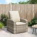 Fauteuil inclinable de jardin avec coussins marron clair rotin - Photo n°2