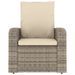 Fauteuil inclinable de jardin avec coussins marron clair rotin - Photo n°3