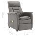 Fauteuil inclinable de massage Gris clair Similicuir daim - Photo n°9