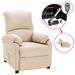 Fauteuil inclinable électrique Crème Tissu 13 - Photo n°1