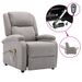 Fauteuil inclinable électrique de massage Gris clair Tissu 4 - Photo n°1