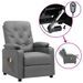 Fauteuil inclinable électrique de massage Gris Similicuir 6 - Photo n°1
