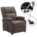 Fauteuil inclinable électrique de massage Marron Similicuir 3 - Photo n°1