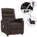 Fauteuil inclinable électrique de massage Marron Tissu 5 - Photo n°1