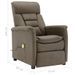 Fauteuil inclinable électrique de massage Taupe Similicuir daim - Photo n°10