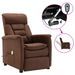 Fauteuil inclinable électrique massage Marron Similicuir daim - Photo n°1