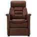 Fauteuil inclinable électrique massage Marron Similicuir daim - Photo n°2